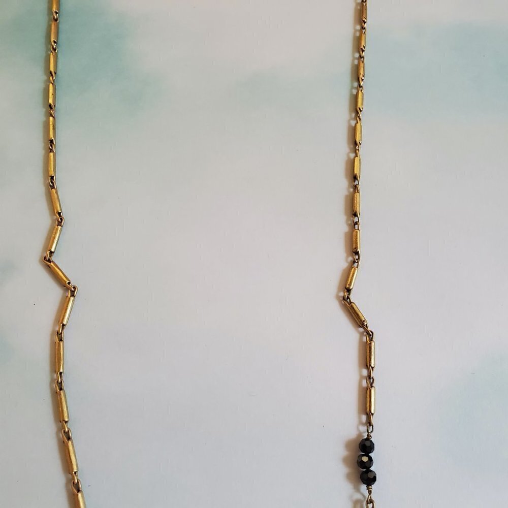 ✨ J.Crew Opal Rhinestones Tassel Crystal Fringe Necklace ✨ - Picture 3 of 9